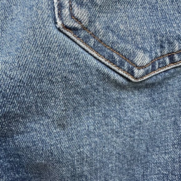 Agolde Riley Crop Button Fly High Waist Straight Leg Blue Jeans Size 28 - Picture 5 of 16